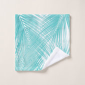 Palmiers turquoise doux Feuilles Dream Cali Été 3 (Gant de toilette)