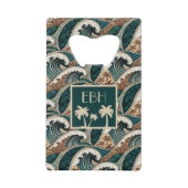 Palmiers Vagues Polynésiens Monogramme Vintage Pla (Devant)