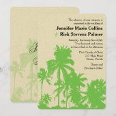 Palmiers verts tropicaux - Faire-part de mariage (Devant / Derrière)