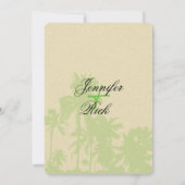 Palmiers verts tropicaux - Faire-part de mariage (Dos)