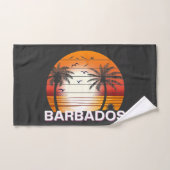 Palmiers Vintages de la Barbade Plage d'été (Serviette à main)