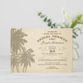 palmiers vintages invitations de douche nuptiale (Debout devant)