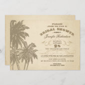 palmiers vintages invitations de douche nuptiale (Devant / Derrière)