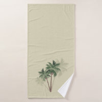 Palmiers Vintages tropicaux sur vert pâle