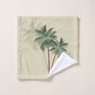 Palmiers Vintages tropicaux sur vert pâle