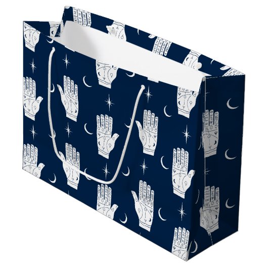 Palmistie Grand Sac Cadeau Avec Main Chiromancière (Devant Angle)