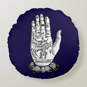 Palmistry Chart, 1885 Rond Kussen