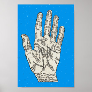 palmistry Handdiagram - Holmes W. Merton Poster