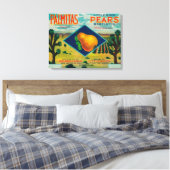 Palmitas Pear Crate LabelAntelope Valley, CA Canvas Afdruk (Insitu (Slaapkamer))