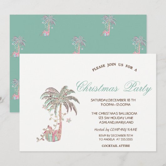 Palmkerstboomkerstfeest Cadeau Kaart (Voorkant / Achterkant)