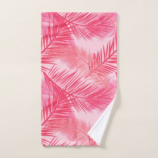 Palmleder, afdrukken, koraal, perzikroze en paasro bad handdoek (Handdoek)