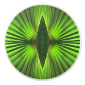 Palmleven | Groen Palm Frond Keramische Knop (Voorkant)