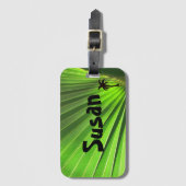 Palmleven | Groene palmrond met palmboommotif Bagagelabel (Voorkant (verticaal))