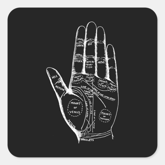 palmlezers vierkante sticker (Voorkant)