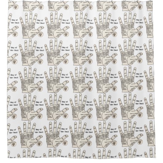  palmlezing palmistry fortuin douchegordijn (Voorkant)