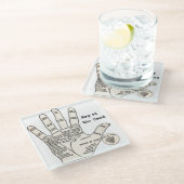  palmlezing palmistry fortuin glazen onderzetter (Schuin)