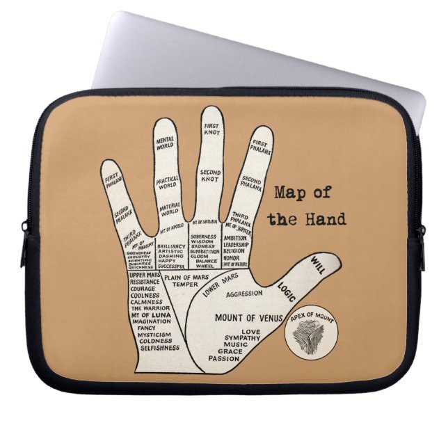  palmlezing palmistry fortuin laptop sleeve (Voorkant)