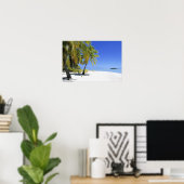 Palmlijnstrand Cookeilanden 3 Poster (Thuiskantoor)
