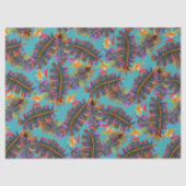 Palmparadijs Teal Tissuepapier (Voorkant)