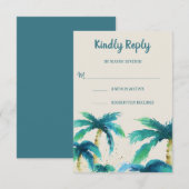 Palmparadijs | Tropical Beach Wedding RSVP-kaart RSVP Kaartje (Voorkant / Achterkant)
