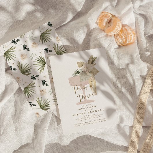 Palms and Prosecco Bridal Shower Kaart
