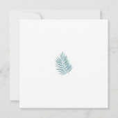 Palms Aqua ·  Kustmoderne bruiloft Kaart (Achterkant)