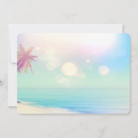 Palms Beach Seashells Bruiloft  Save The Date (Achterkant)