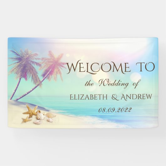 Palms Beach Seashells Wedding Banner (Horizontaal)