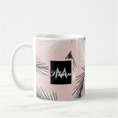Palms Black White Earthy Tone Pink Koffiemok (Links)