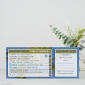 Palms Boarding Pass Wedding Ticket-Invitation & RS Kaart (Staand voorkant)