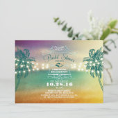 Palms coucher soleil plage nuptiale invitation dou (Debout devant)
