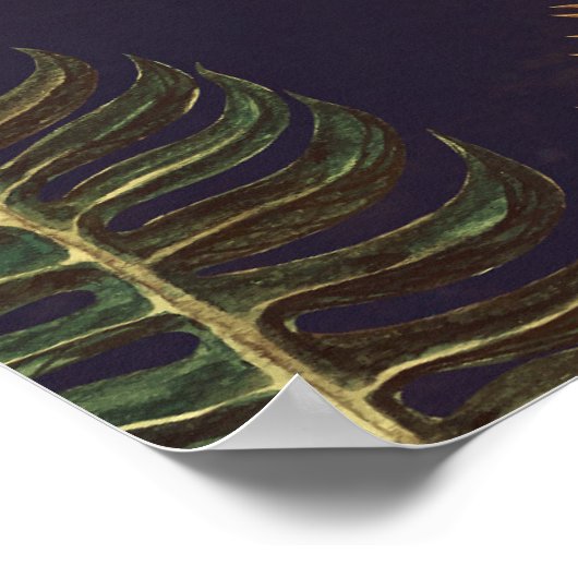 Palms et String Lights Beach Mariage Affiche de bi (Coin)