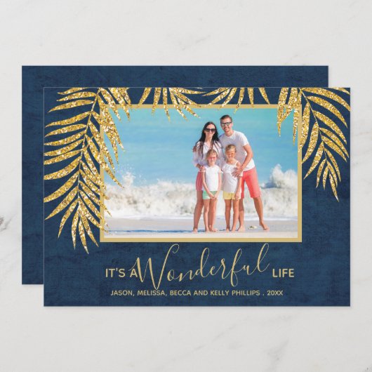 Palms-kerstfoto Feestdagenkaart (Voorkant / Achterkant)