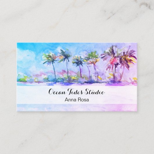 *~* Palms Ocean Seashell Beach Planner Travel Visitekaartje (Voorkant)