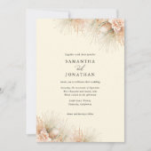 Palms séchés Boho Terracotta Faire-part de mariage (Devant)