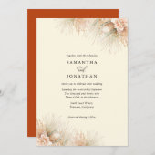 Palms séchés Boho Terracotta Faire-part de mariage (Devant / Derrière)