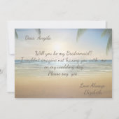 Palms Sunset Beach Bruidsmeisje kaart (Achterkant)