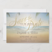 Palms Sunset Beach Bruiloft Bewaar de datum Save The Date (Voorkant)