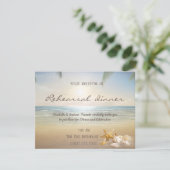 Palms Sunset Beach Seashells Rehearsal Dinner Kaart (Staand voorkant)