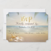 Palms Sunset Beach Seashells RSVP Kaart (Voorkant)