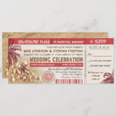 Palms Wedding Boarding Pass Tickets Kaart (Voorkant / Achterkant)