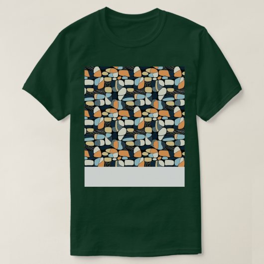 Palmstenen Naadloos Patroon Strand Pebble Edelstee T-shirt (Design voorkant)