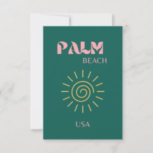Palmstrand, reiskunst bedankkaart