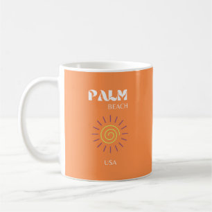 Palmstrand, reiskunst, preppy, Oranje Koffiemok
