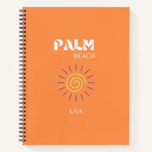 Palmstrand, reiskunst, preppy, Oranje Notitieboek