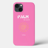 Palmstrand, reiskunst, preppy, roze Case-Mate iPhone case (Achterkant)