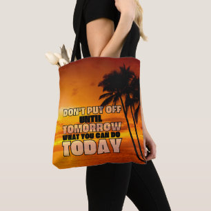 Palmstrandzonsondergang   motivatie zin draagtas