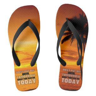 Palmstrandzonsondergang   motivatie zin teenslippers