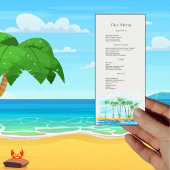 Palmstructuur en menu Beach Weddenschap