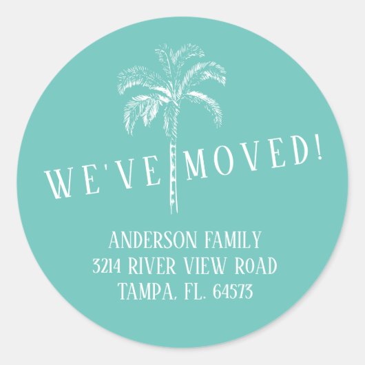 Palmstructuur We hebben nieuwe adreslabel sticker  (Voorkant)